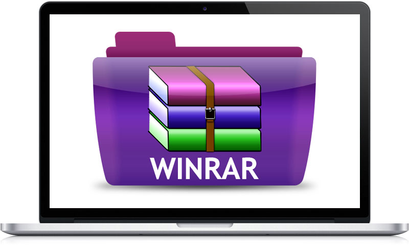 Логотип WinRar на ноутбуке